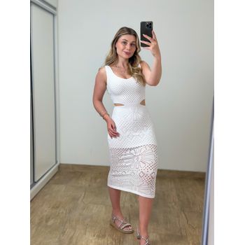 Vestido Modal Midi Off White