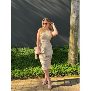 Vestido Macramê Nude