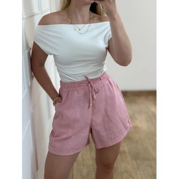Short de Linho Rosa