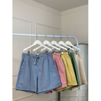 Short de Linho Rosa