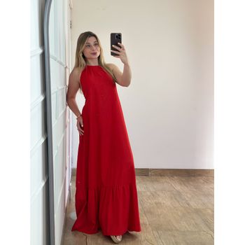 Vestido Linho Vermelho