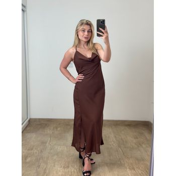 Vestido Midi Marrom