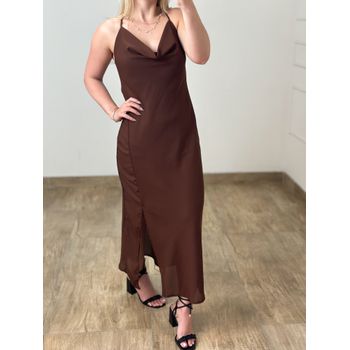 Vestido Midi Marrom