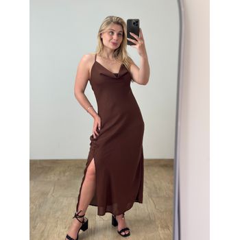 Vestido Midi Marrom