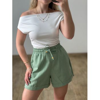 Short de Linho Verde