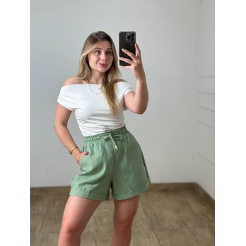 Short de Linho Verde