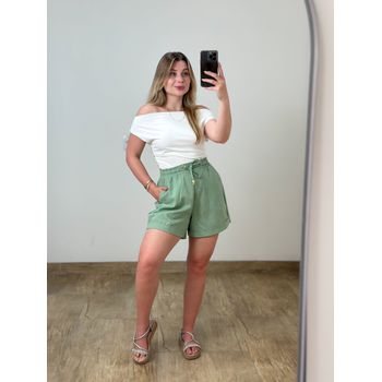 Short de Linho Verde