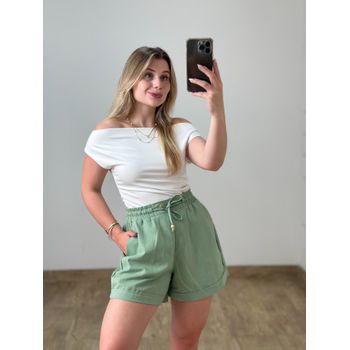 Short de Linho Verde