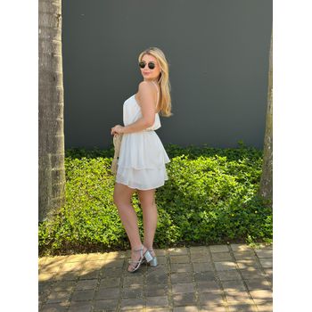 Vestido Crepe Curto Branco
