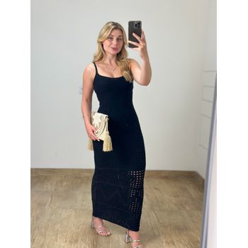 Vestido Modal Longo Preto