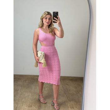 Vestido Modal Escama Rosa