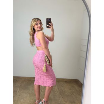 Vestido Modal Escama Rosa
