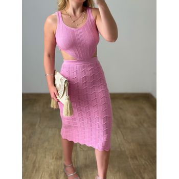 Vestido Modal Escama Rosa
