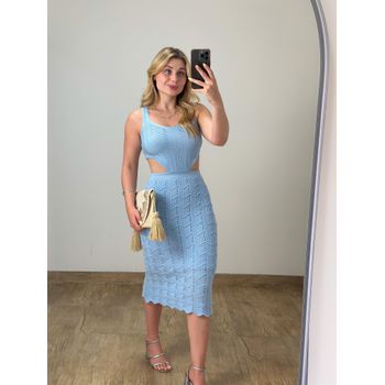 Vestido Modal Escama Azul