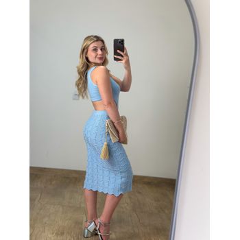 Vestido Modal Escama Azul