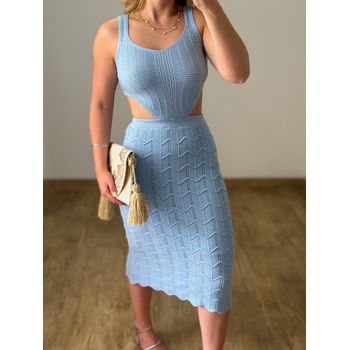 Vestido Modal Escama Azul