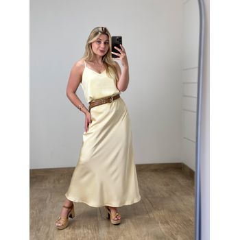 Saia Cetim Amarelo Manteiga