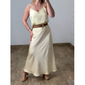 Saia Cetim Amarelo Manteiga