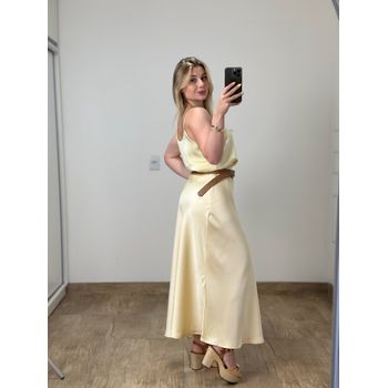 Saia Cetim Amarelo Manteiga