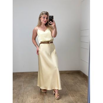 Saia Cetim Amarelo Manteiga