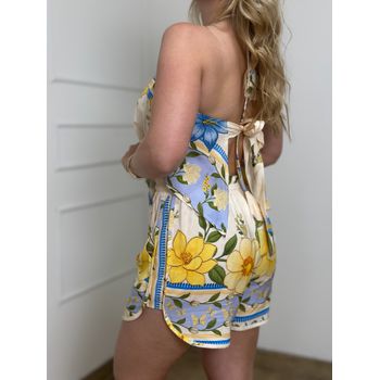 Conjunto Short E Blusa Estampado Amarelo