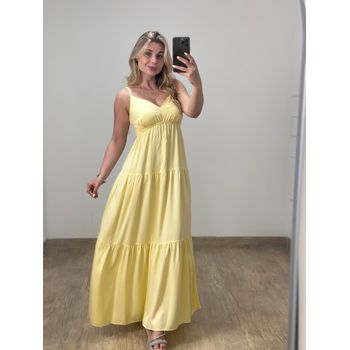 Vestido Búzios Amarelo Manteiga