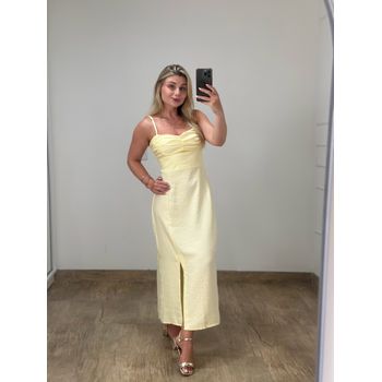Vestido Midi Marrant Amarelo Manteiga