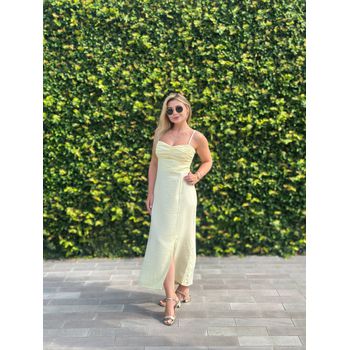 Vestido Midi Marrant Amarelo Manteiga