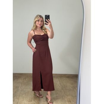 Vestido Midi Marrant Marrom