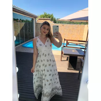 Vestido Longo Folhas