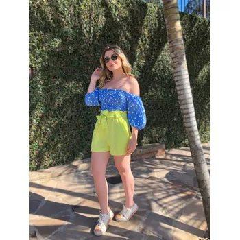 Short de Linho Verde Lima