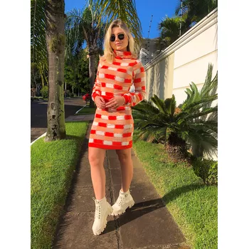 Conjunto Modal Xadrez Vermelho