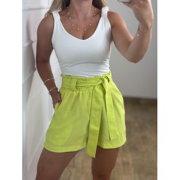 Short de Linho Verde Lima