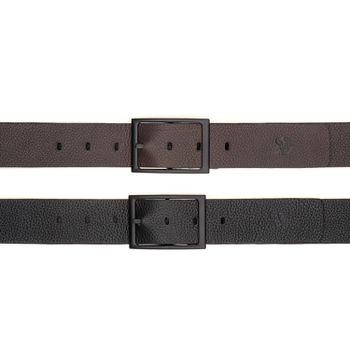 Cinto Casual Em Couro Dupla Face 4 cm largura Preto / Café - Rambourg | Sapatos em Couro