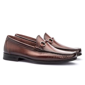 Sapato Masculino Mocassim Em Couro Absolut Castanho - Rambourg | Sapatos em Couro