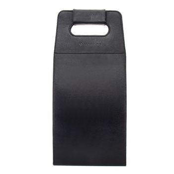 Porta Vinho de Luxo em Couro Legítimo Preto 2 Garrafas - Rambourg | Sapatos em Couro