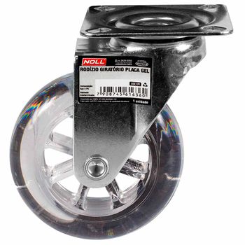 Rodízio Giratório Transparente Placa 75 x 24mm (778,0053) - Noll - Ritec Máquinas e Ferramentas