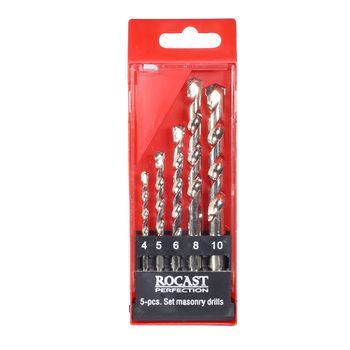 Jogo Brocas Vídia Metal Duro DIN8039 5 peças 4,0a10,0mm 16,0020 ROCAST - Ritec Máquinas e Ferramentas