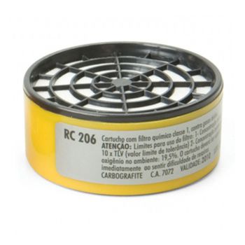 Cartucho p/ Vapores Orgânicos (Respirador CG 306) RC 206 - 012120512 - Carbografite - Ritec Máquinas e Ferramentas