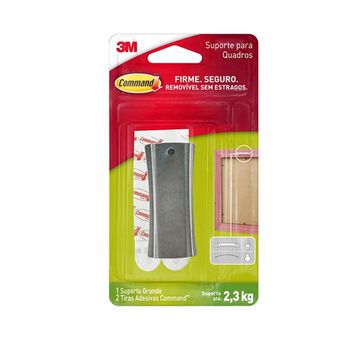 Suporte Adesivo Metálico Grande P/ Quadros Command - 1 Unidade - 3M - Ritec Máquinas e Ferramentas