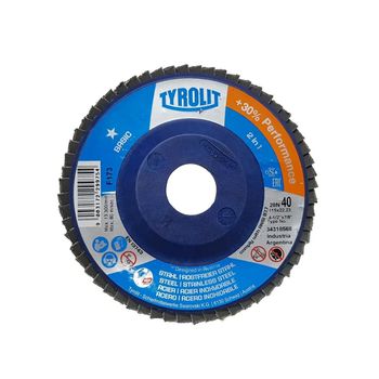 Disco de Lixa Flap Plano 115mm Grana 40 - Basic 28N - 34318568 - TYROLIT - Ritec Máquinas e Ferramentas