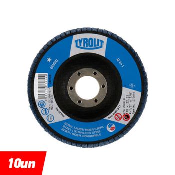 Combo Disco de Lixa Flap Angular 115mm Grana 60 - Basic - 273810 - TYROLIT - Ritec Máquinas e Ferramentas