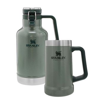Kit Growler Térmico Hammertone Green + Caneca Térmica Hammertone Green - STANLEY - Ritec Máquinas e Ferramentas