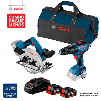 Combo Pague Menos Bosch 18V - Parafus. e Furadeira de Impacto de Impacto GSB 18V-50 + Serra Circular GKS 18V-57, 2 bater... - Ritec Máquinas e Ferramentas