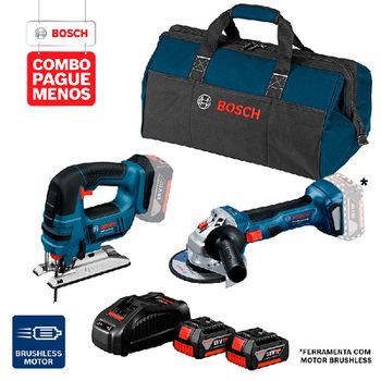 Combo Pague Menos Bosch 18V - Esmerilhadeira GWS 180-LI+ Serra Tico-Tico GST 18V-LI, 2 baterias 18V 4,0Ah 1 carregador e... - Ritec Máquinas e Ferramentas