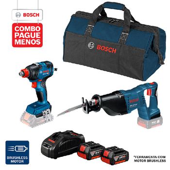 Combo Pague Menos Bosch 18V - Serra Sabre GSA 18V-LI + Chave de Impacto GDX 18V-200, 2 baterias 18V 4,0Ah 1 carregador e... - Ritec Máquinas e Ferramentas