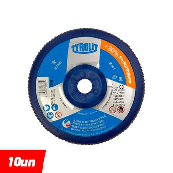 Combo Disco de Lixa Flap Plano 180mm Grana 60 - Basic 28N - 34318579 - TYROLIT - Ritec Máquinas e Ferramentas