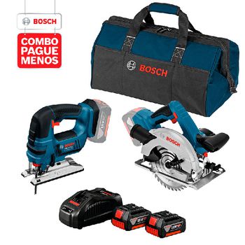 Combo Pague Menos Bosch 18V - Serra Circular GKS 18V-57 + Serra Tico-Tico GST 18V-LI, 2 baterias 18V 4,0Ah 1 carregador ... - Ritec Máquinas e Ferramentas