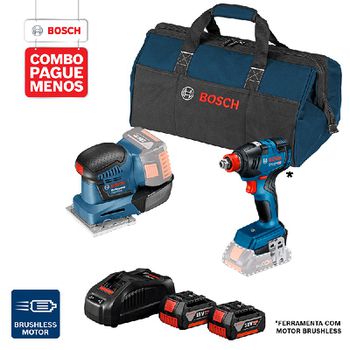 Combo Pague Menos Bosch 18V - Chave de Impacto GDX 18V-200 + Lixadeira GSS 18V-10, 18V, 2 baterias 18V 4,0Ah 1 carregado... - Ritec Máquinas e Ferramentas