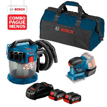 Combo Pague Menos Bosch 18V -Aspirador de Pó GAS 18V-10 L + Lixadeira GSS 18V-10, 2 baterias 18V 4,0Ah 1 carregador e 1 ... - Ritec Máquinas e Ferramentas